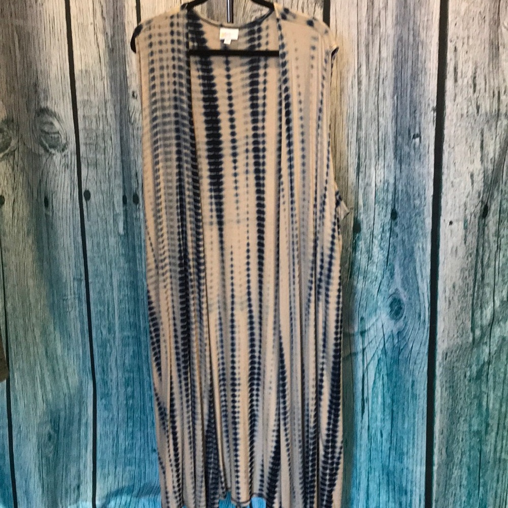 LuLaRoe Joy XL tie dye blue & tan